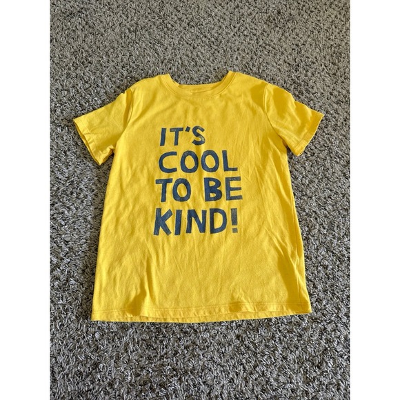Cat & Jack Boys Yellow "It's Cool to be Kind" short sleeve tee size 8-10 - Picture 1 of 4